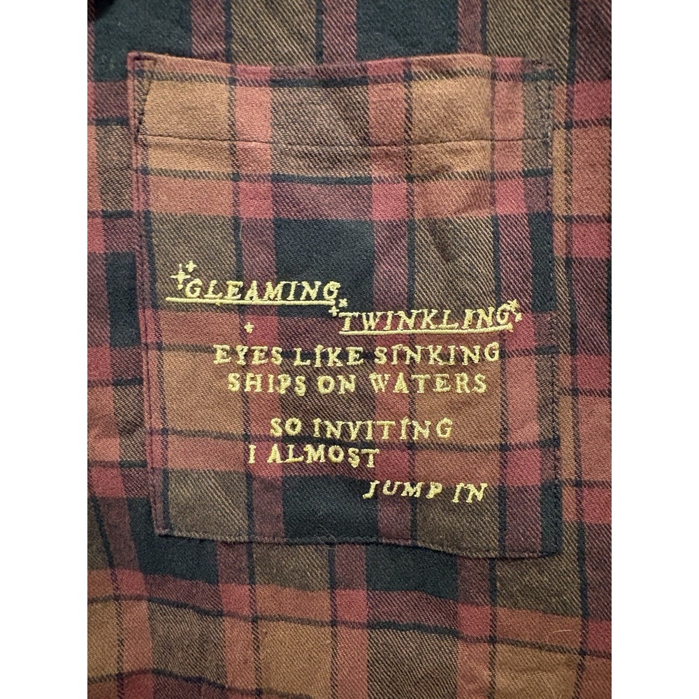 Taylor Swift Evermore Album Plaid Flannel Pajama Set Women Sz L Cotton Lounge - Picture 3 of 11